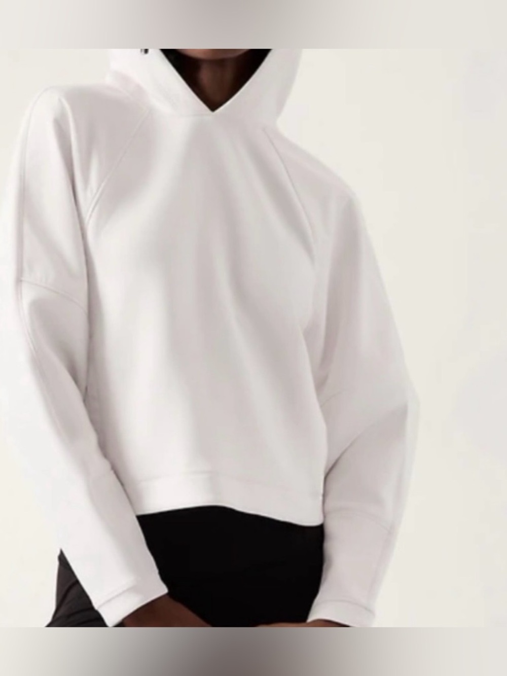 Athleta Get Set Sweatshirt Hoodie in Off-White SZ XS